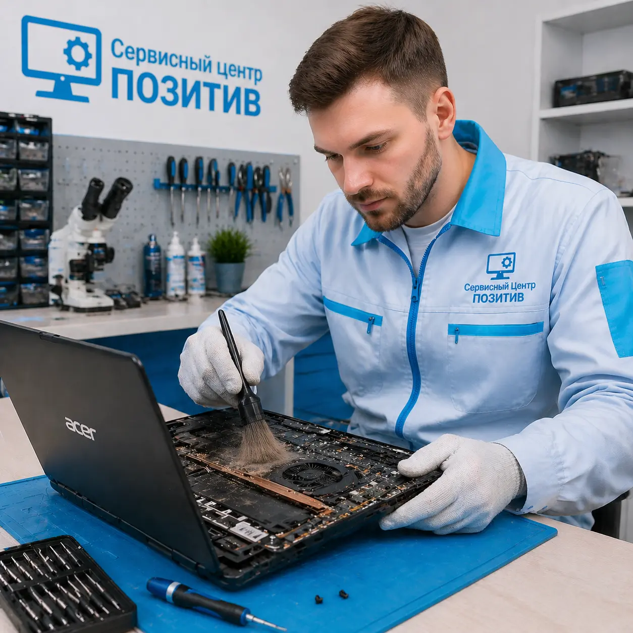 Чистка ноутбука Acer от пыли в Калининце | Замена термопасты