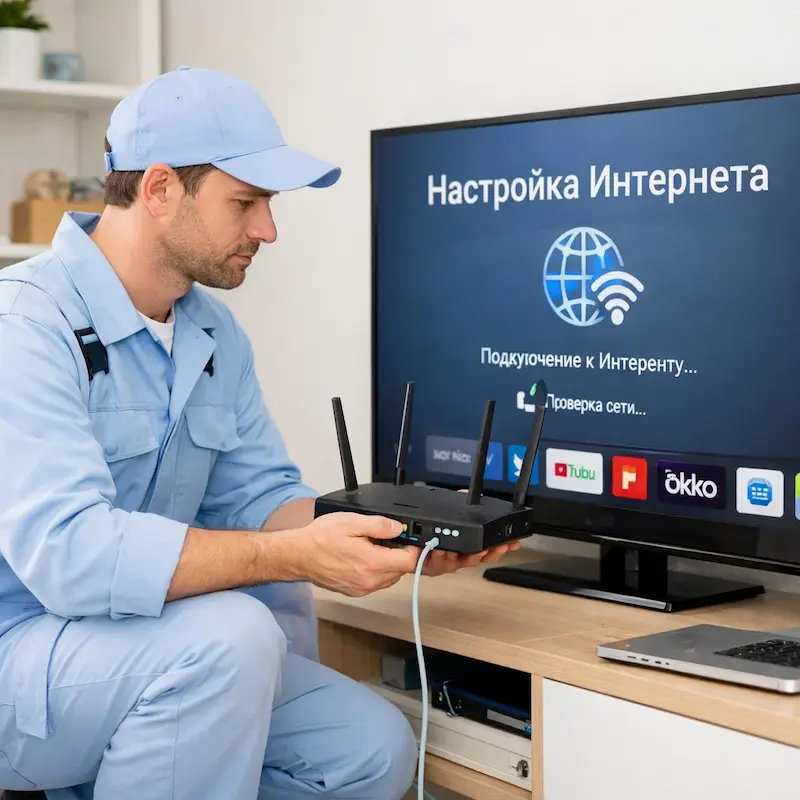 Настройка интернета на телевизоре в Калининце