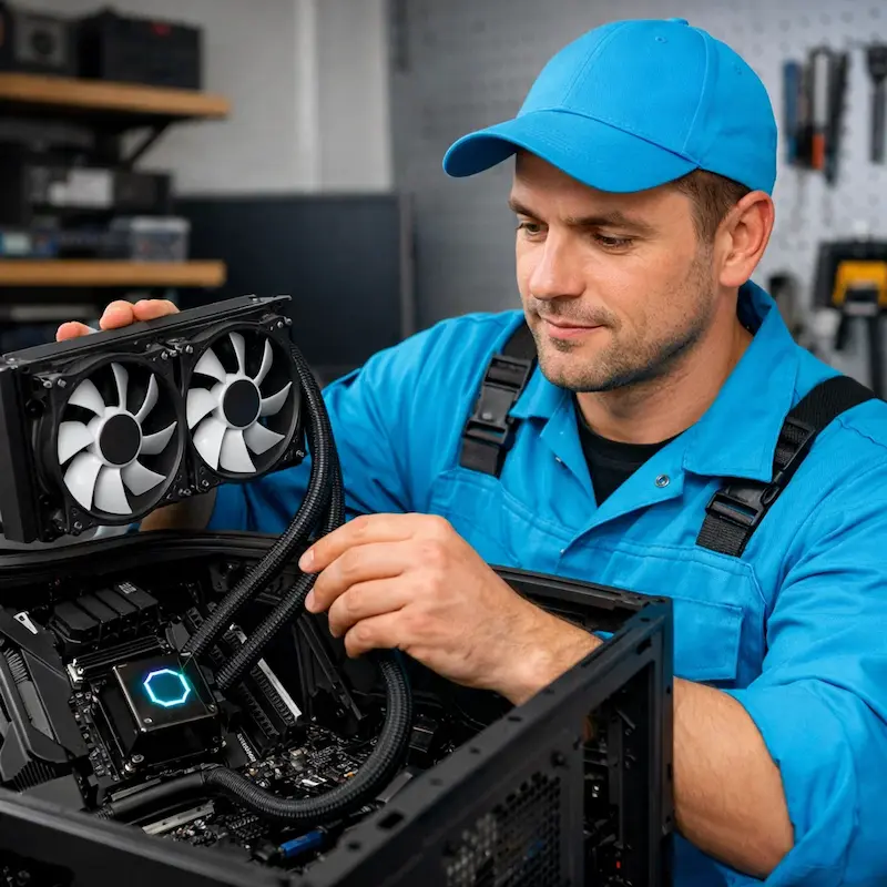 Установка водяного охлаждения на компьютер в Калининце